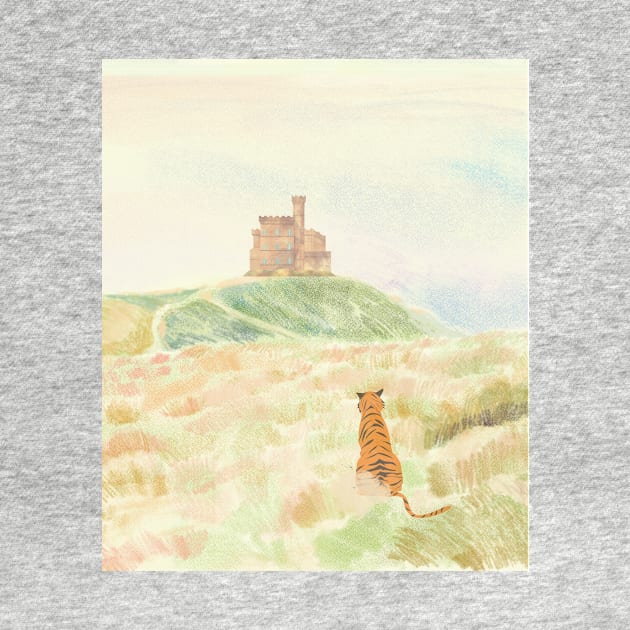 Tiger and castle by SkyisBright